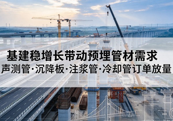 双牌基建稳增长带动预埋监测管材需求，声测管、沉降板、注浆管订单持续放量